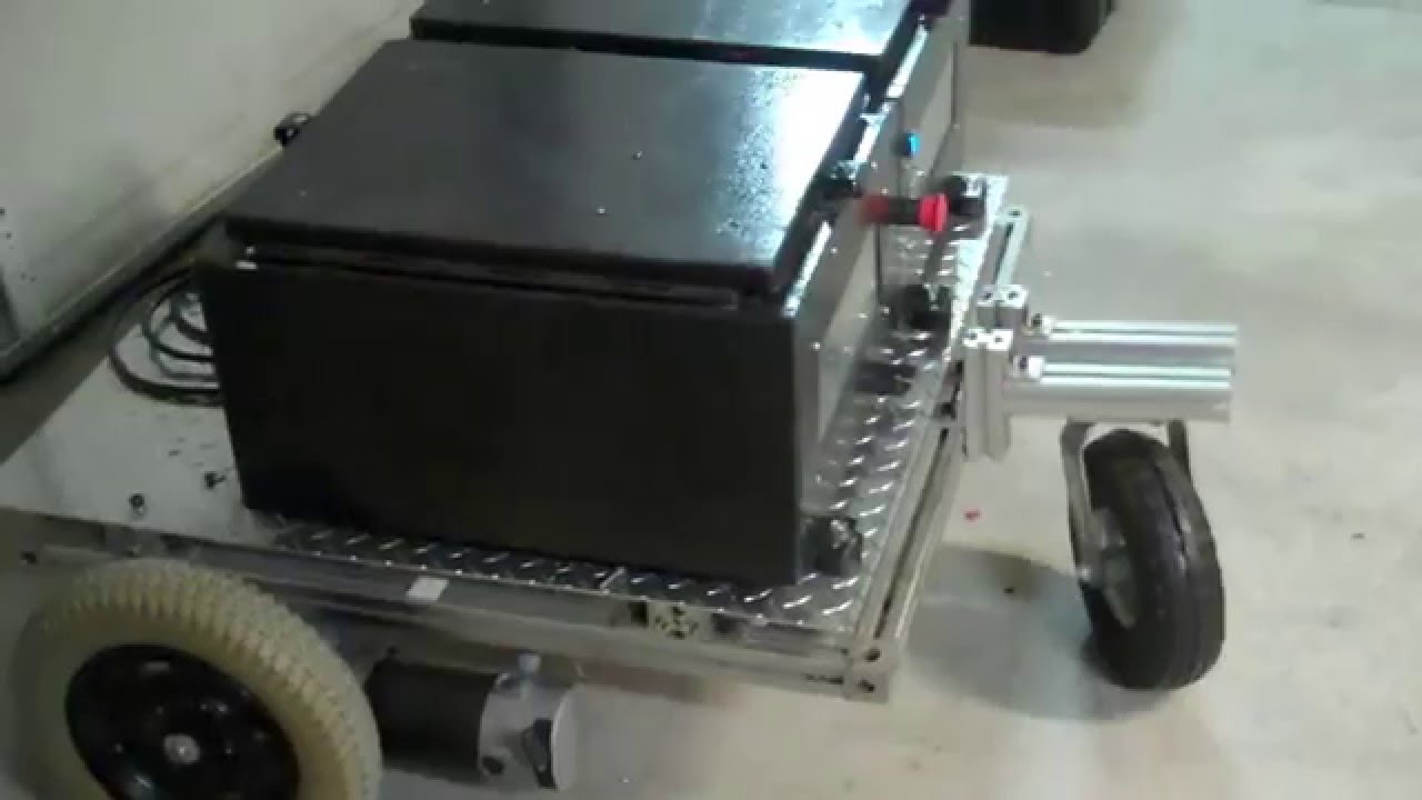 First test of robot base, controlled from phone browser.