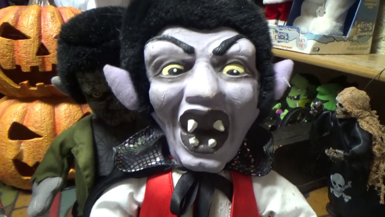 Halloween Animated Hopping, Bouncing, singing Monsters (Vampire and Frankenstien)