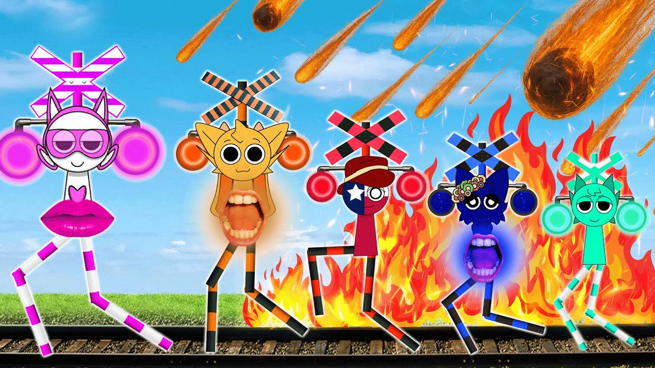 【 踏切アニメ 】は不思議な箱から現れ、さまざまな動きをします🐹🐰🦄 Sprunki Incredibox as Fumikiri Railroad Crossings Meme Animation