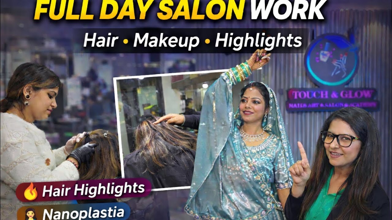 Ek Din Me Itna Kaam😱Full Day salon vlog #highlights #nanolastia#makeup#slonlife #firozabad9808897368