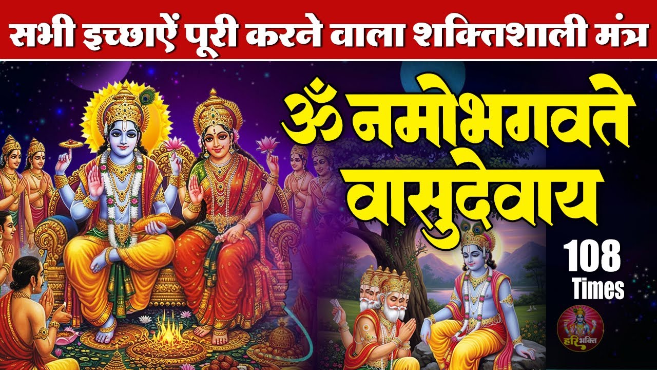 शक्तिशाली विष्णु मंत्र | ॐ नमो भगवते वासुदेवाय | भगवान विष्णु मंत्र 108 Times | Powerful Mantra