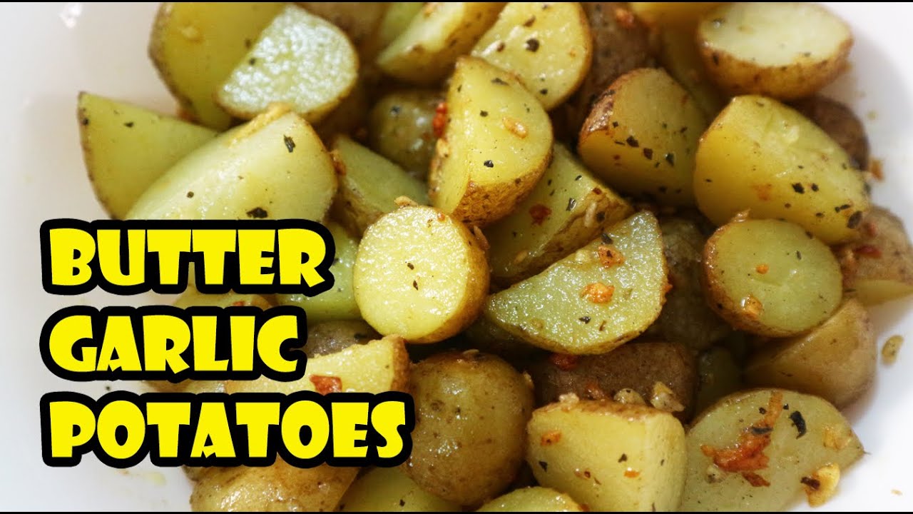BUTTER GARLIC POTATOES | GARLIC BABY POTATOES QUICK AND EASY RECIPE