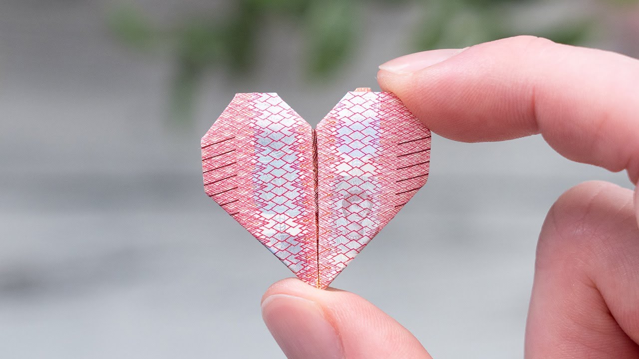 HERZ aus GELDSCHEIN falten: Kleines 3D-Herz ❤️ (sehr hochwertig)