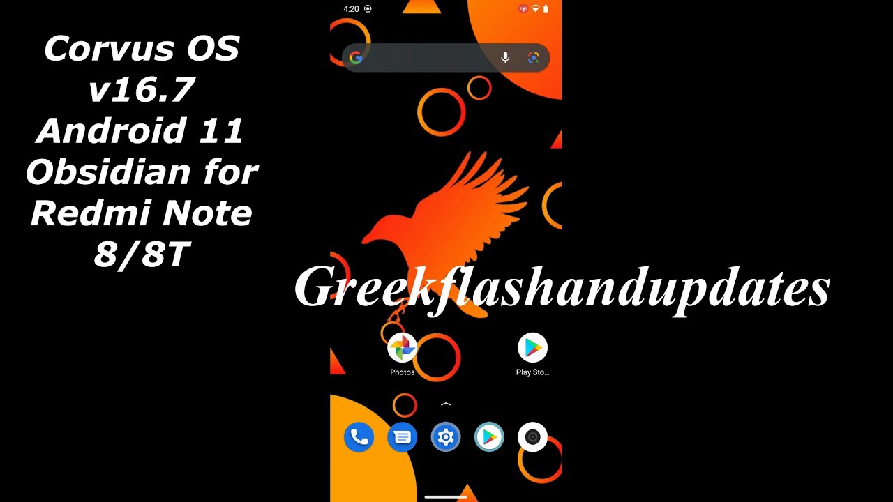 Corvus OS v16.7 Android 11 Obsidian for Redmi Note 8/8T