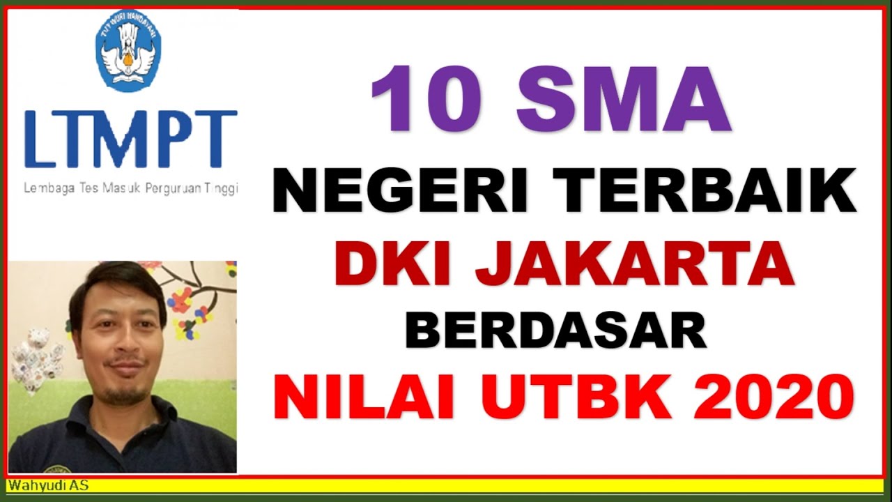 10 SMA NEGERI TERBAIK DI DKI JAKARTA BERDASARKAN NILAI RATA-RATA UTBK TAHUN 2020