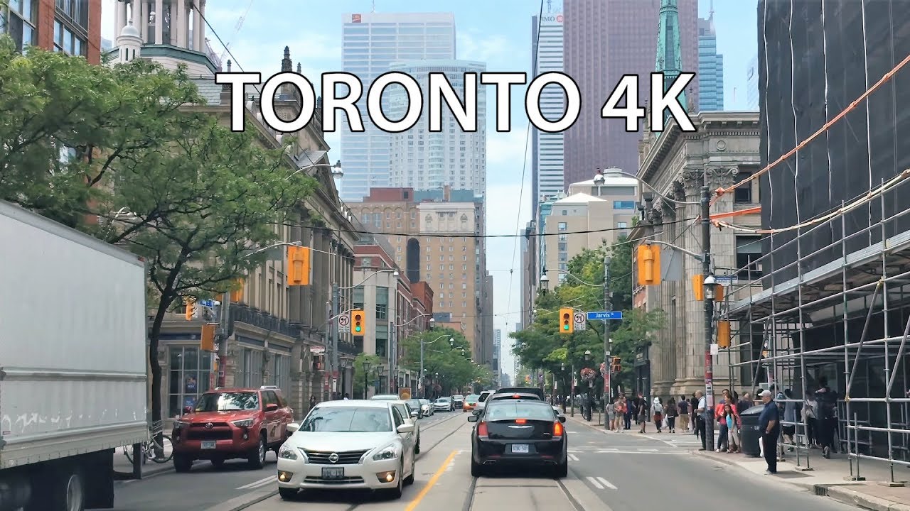 Driving Downtown - Toronto King Street 4K - Canada