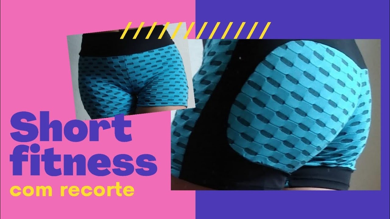 como costurar short fitness com recorte empina bumbum
