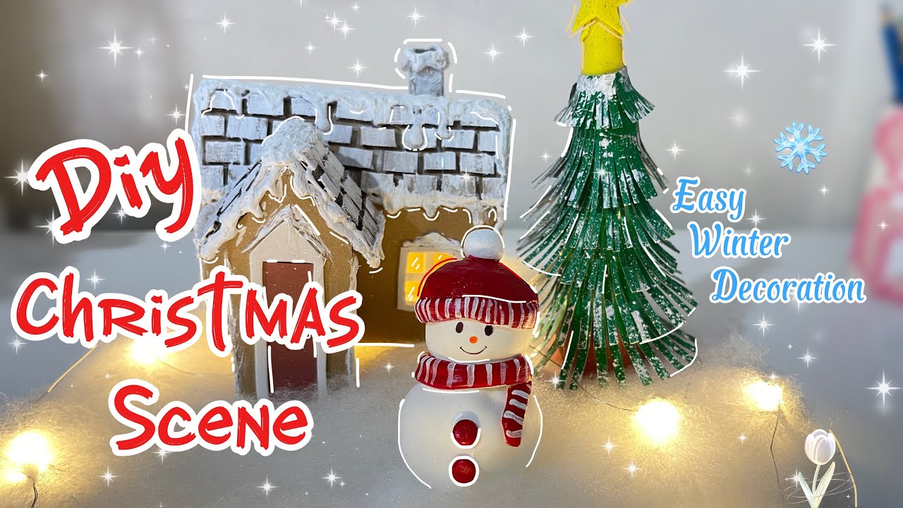Diy Christmas decoration ☃️| Make Your Own Snowy House!🏠❄️