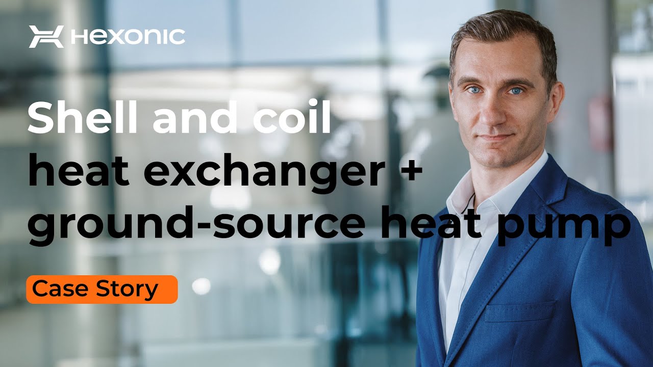 Shell and coil heat exchanger in a ground source heat pump project.