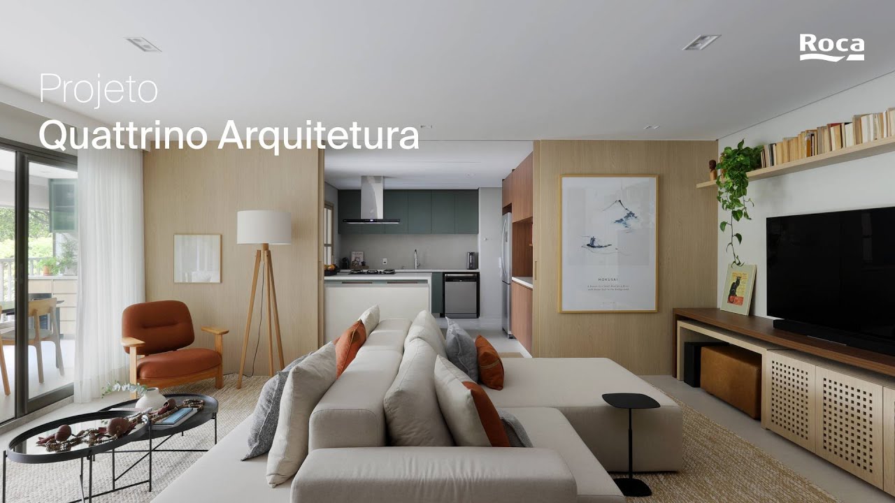 Projeto no estilo Japandi sofisticado e elegante com Quattrino Arquitetura I Roca Brasil