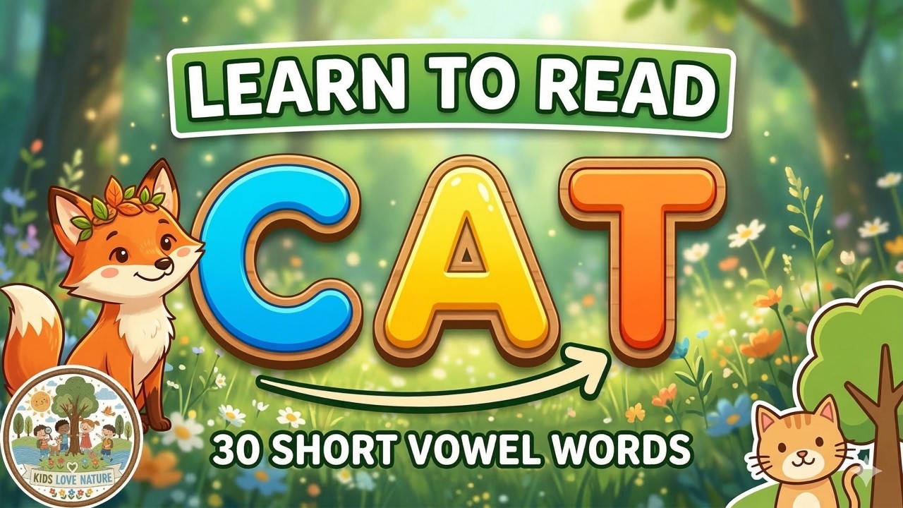 Learn to Read 3-Letter Words | 30 CVC Words for Kids | Easy Phonics Reading for Kindergarten