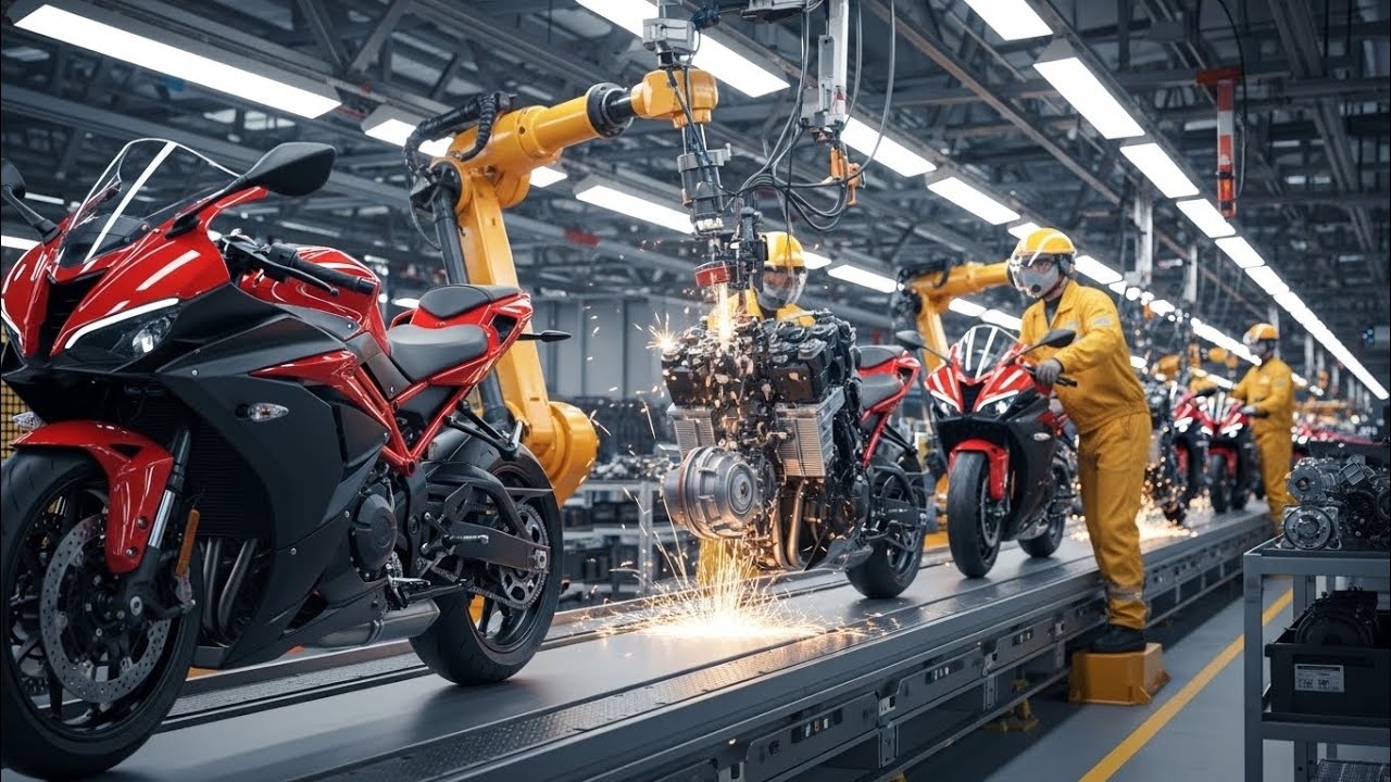 How Motorcycles Are Made in Mega Factory | Full Process