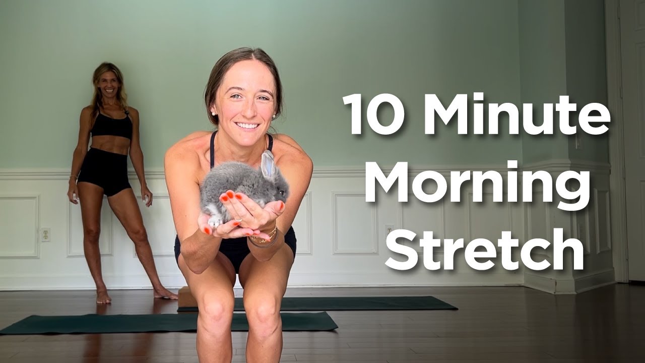 10 Minute Morning Stretch | Yoga Flow + Baby Bunny