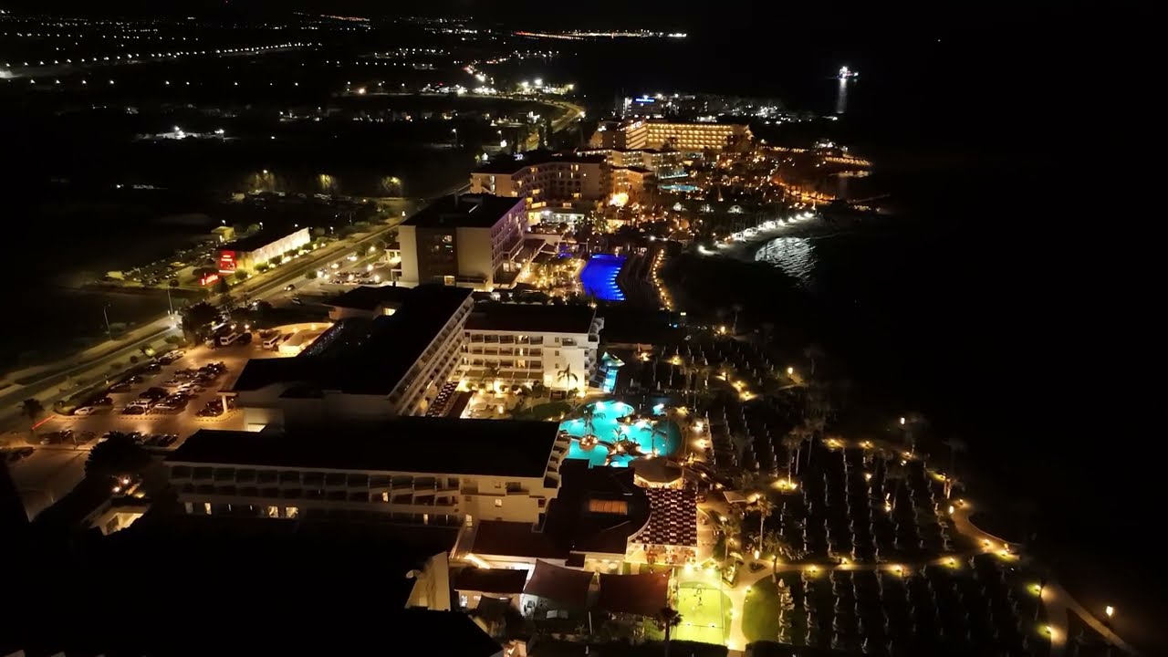 Night Flight Over Paphos | IVI Mare, Poseidon Avenue & Coastal Hotels