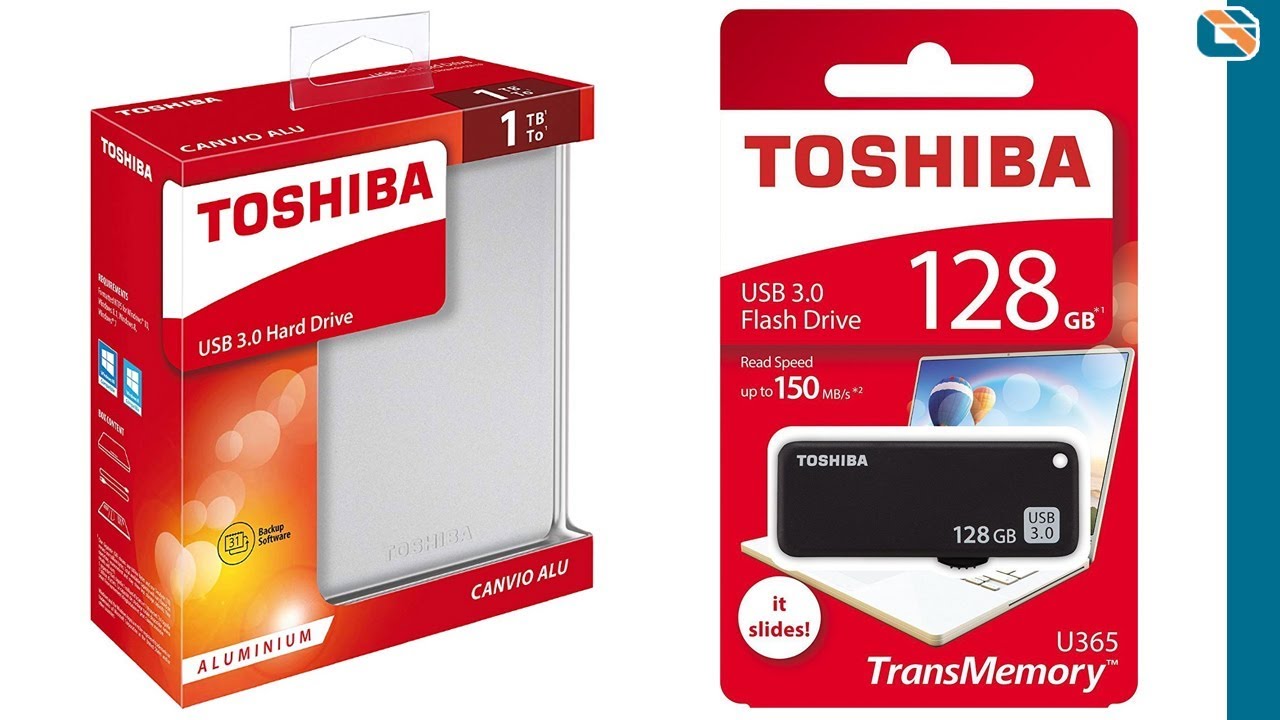 Toshiba Canvio Aluminium USB 3.0 Portable Hard Drive & U365 TransMemory Flash Drive