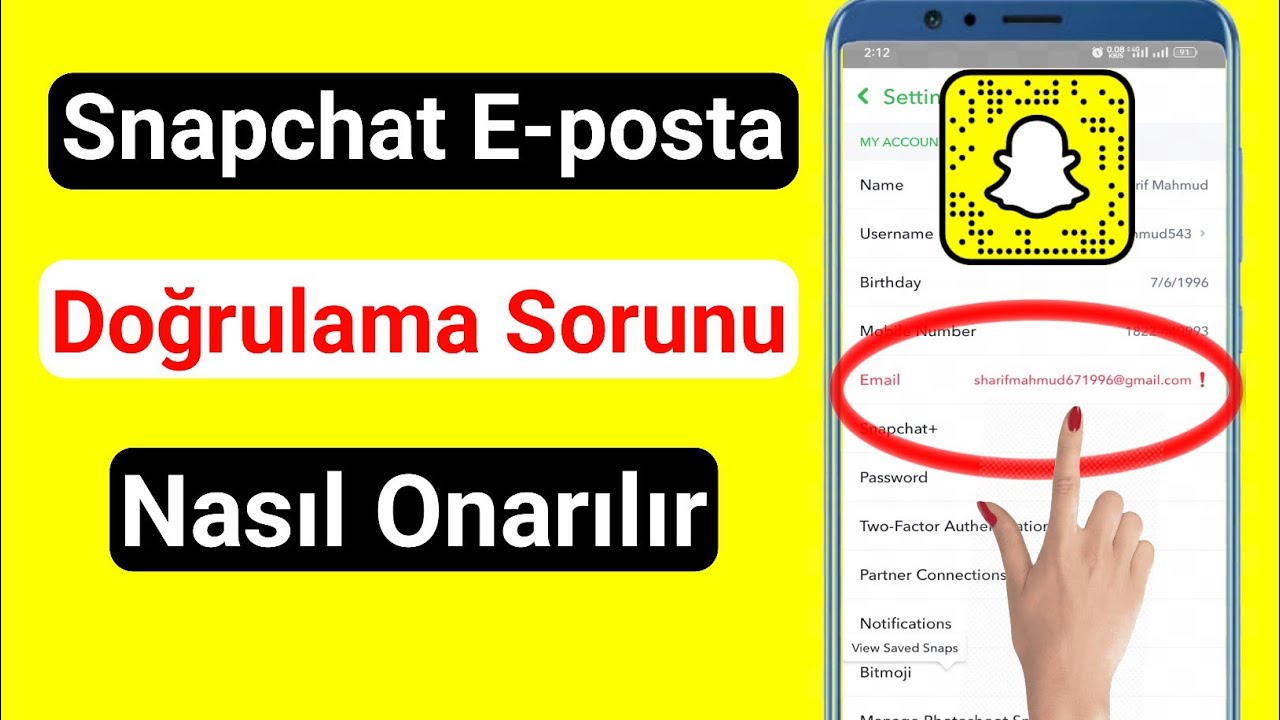 Snapchat E-posta Onaylı Sorunu 2023 Nasıl Onarılır |  D&uuml;zeltme E-posta Ayarlanamadı