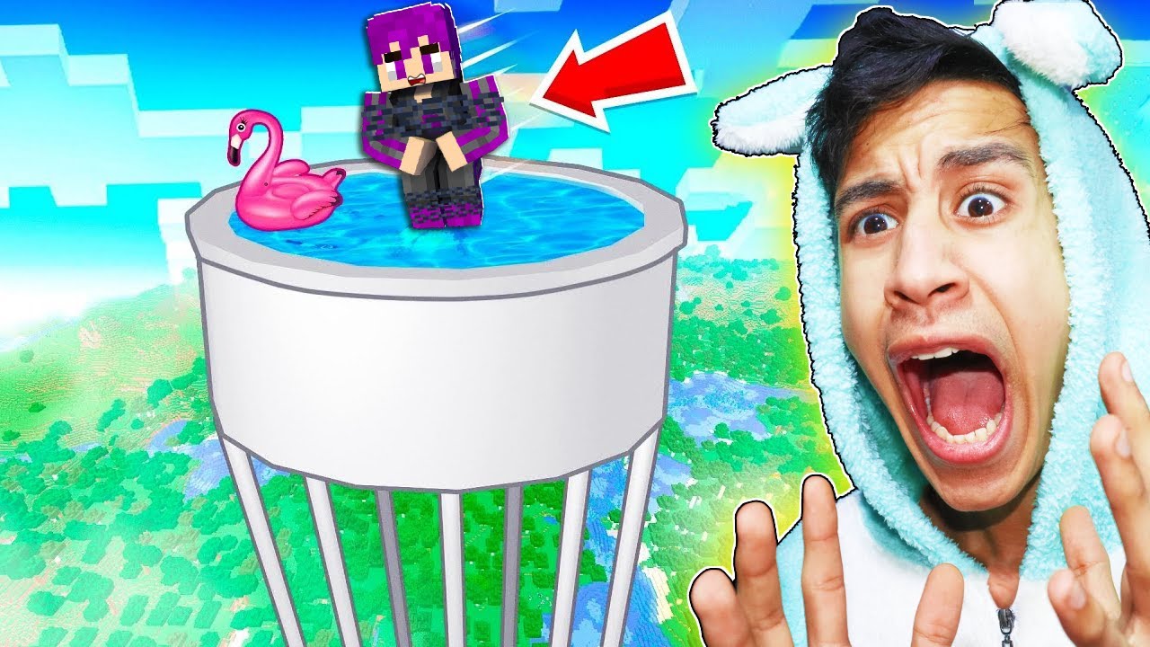 أصدقائي حبسوني في اطول حمام سباحة على ارتفاع 1000 متر في ماين كرافت ( مستحيل اللي صار )..!🔥😱