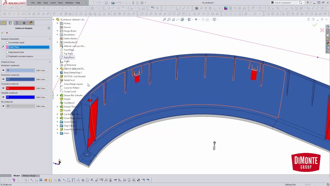 Fantastic Plastic 14 - Undercut Analysis - SOLIDWORKS Tutorial