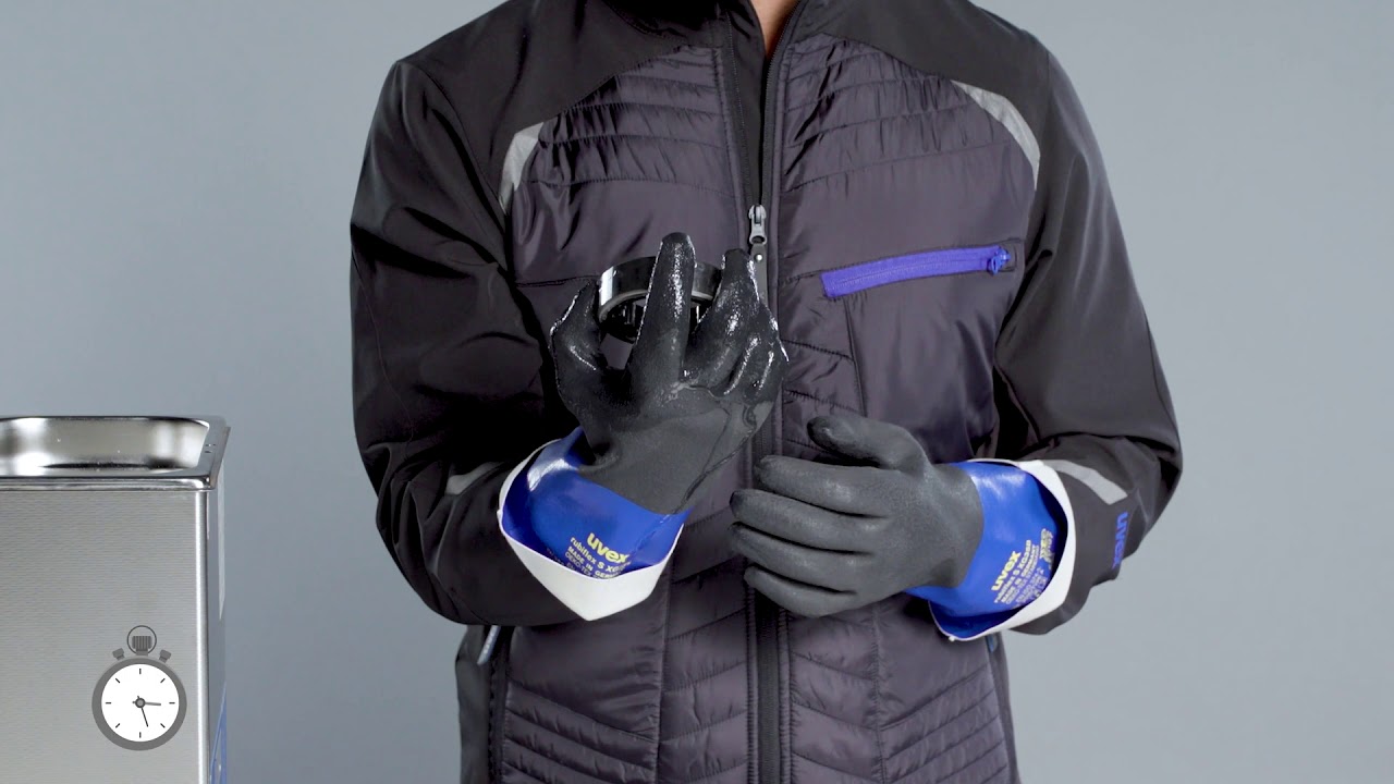 How to put on & take off chemical protective gloves properly (English)