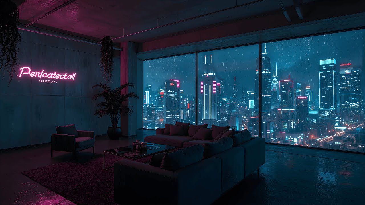 Shibuya Skyline Penthouse in the Rain | Cozy Lofi Beats for Focus & Calm | 4K