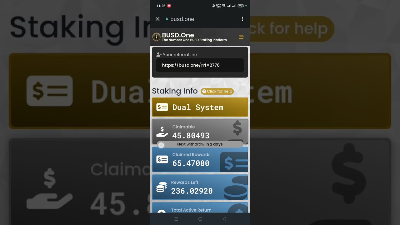 BUSD STAKING Tutorials To BUSD ONE STAKING PLATFORM.
