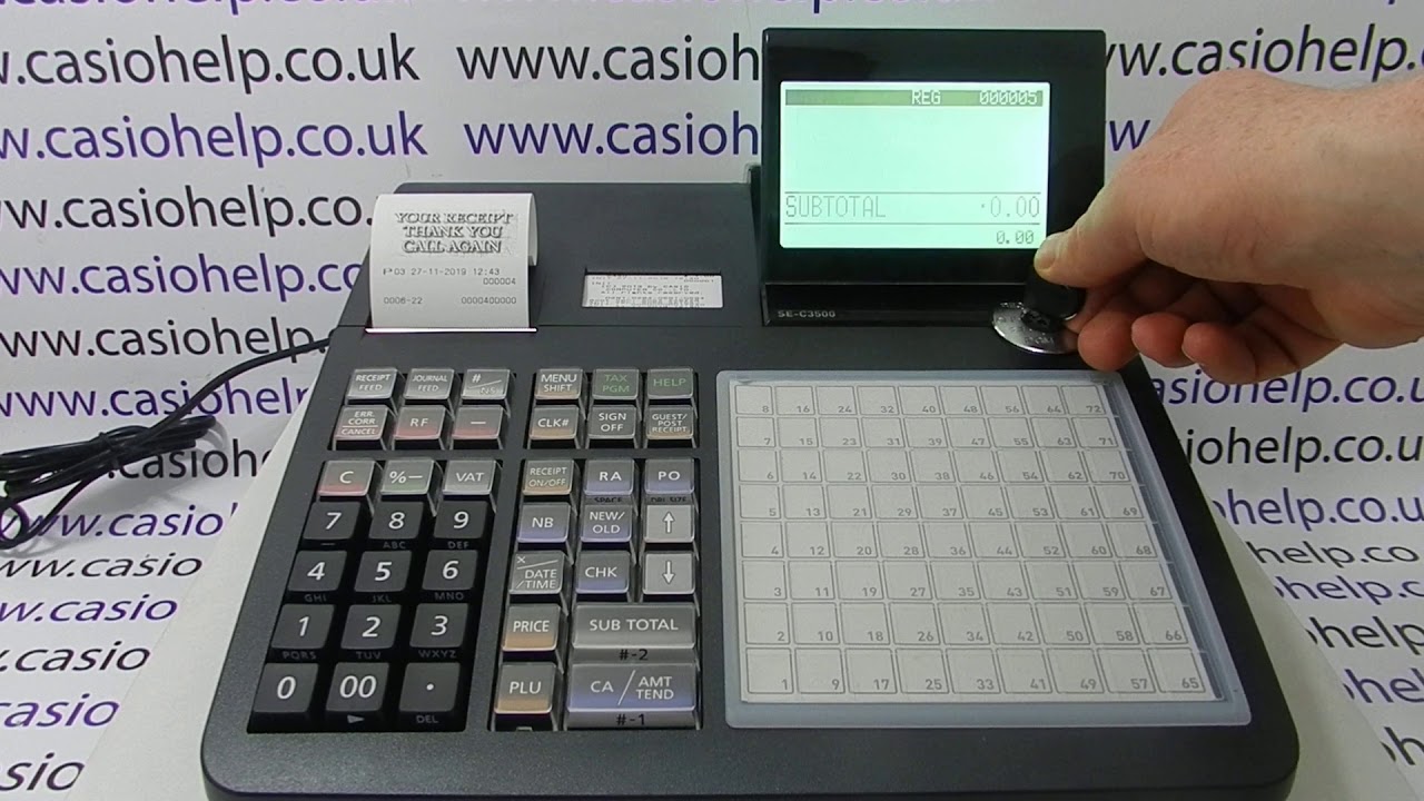 How To Activate The Post Copy Duplicate Receipt Button On The Casio SE-C3500 Cash Register
