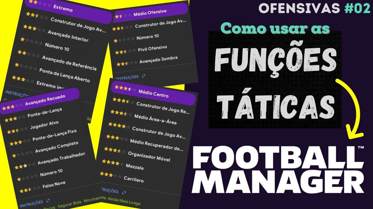 FUNÇÕES TÁTICAS no FOOTBALL MANAGER | #02 [Ofensivo] | Tudo que você precisa saber + dicas táticas