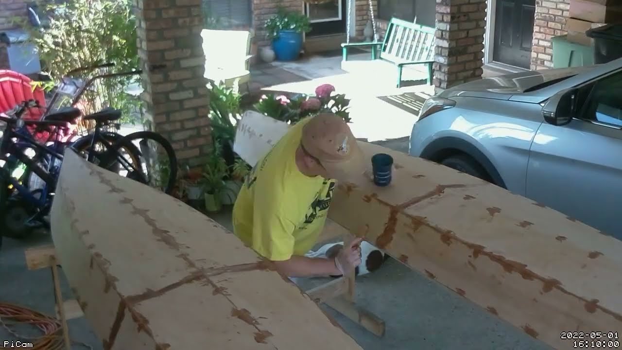 Timelapse of stitch-and-glue kayak construction