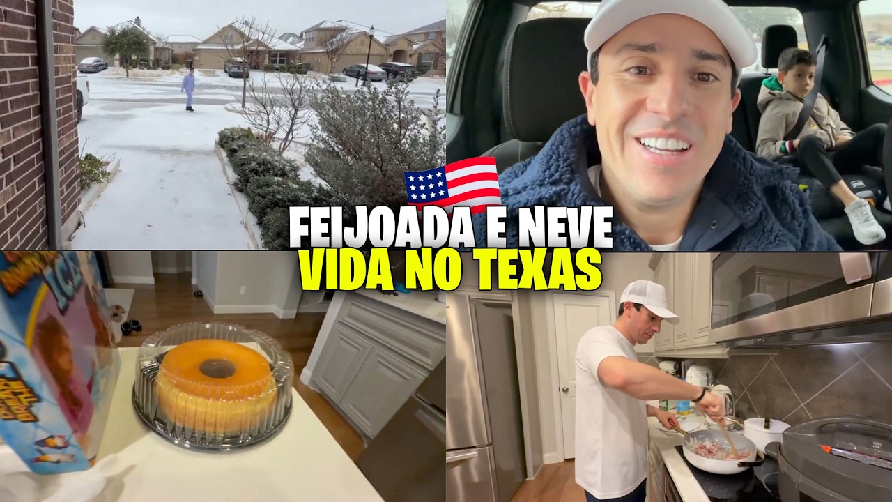 ROTINA EM FAMÍLIA MORANDO NO TEXAS | DIA DE NEVASCA