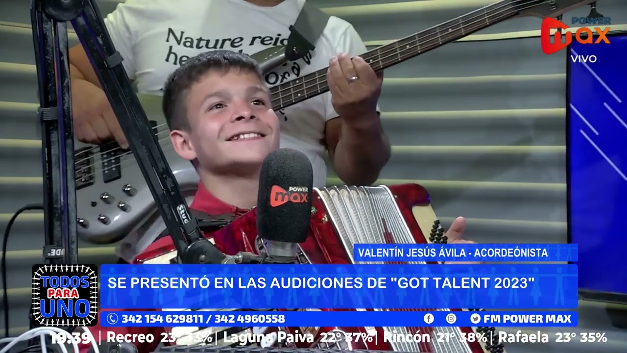 Valentín Ávila, el joven de Laguna Paiva que se presentó en got talent