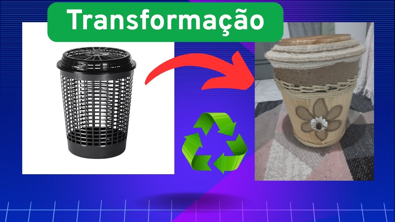 DIY - Transformei um cesto plástico em um lindo cesto rústico 