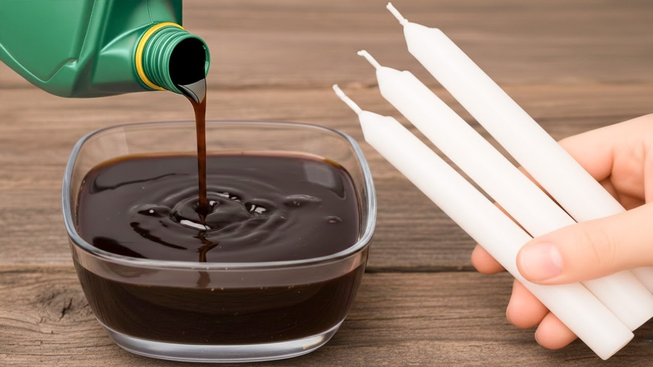 😱 Mix Candle Wax with Used Motor Oil – Powerful DIY Trick You’ve Never Seen