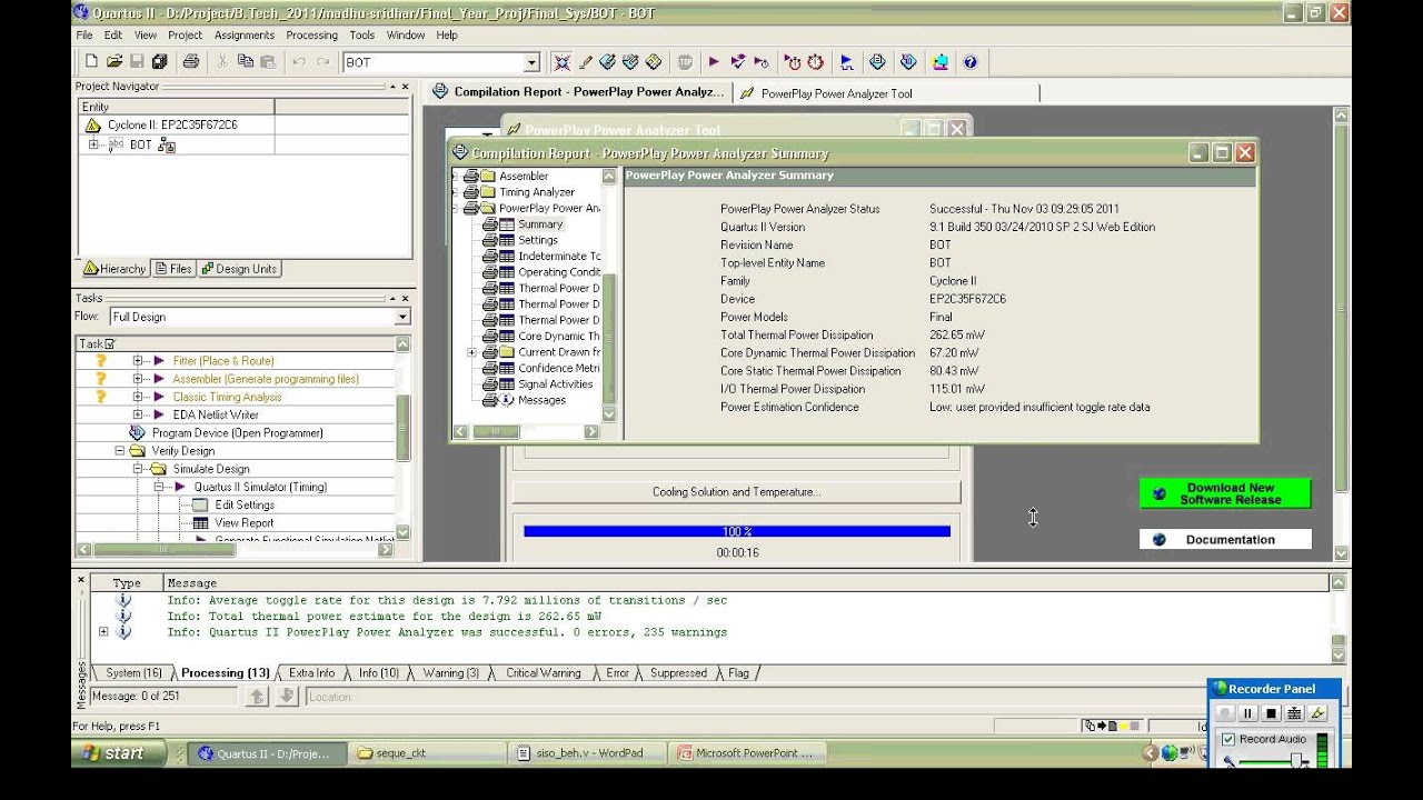 power play power analysis in quartus-II