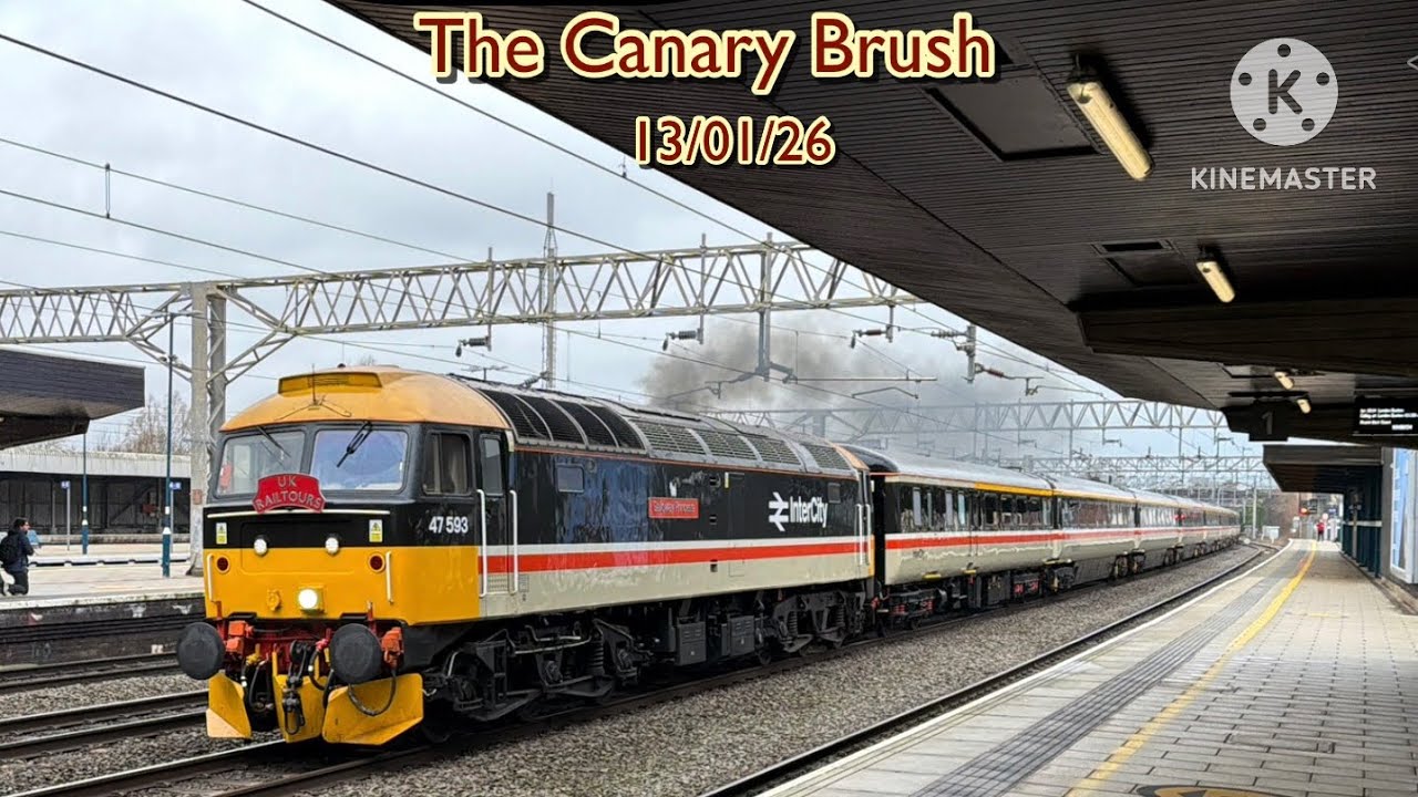 1Z08 Crewe to Norwich &ldquo;The Canary Brush&rdquo; with 47593 & 45118