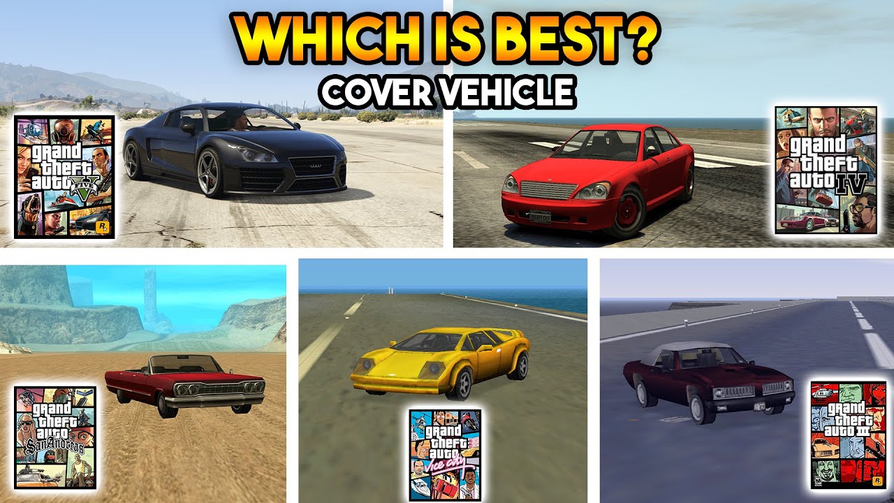 GTA : COVER VEHICLES IN VERY GTA (GTA 5, GTA 4, GTA SA, GTA VC, GTA3)