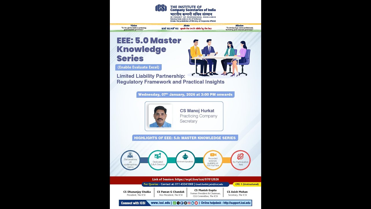 Live Webinar on Limited Liability Partnership: Regulatory Framework and Practical Insights