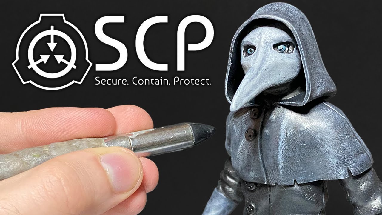 Лепка SCP-049 (Чумной Доктор), полимерная глина.