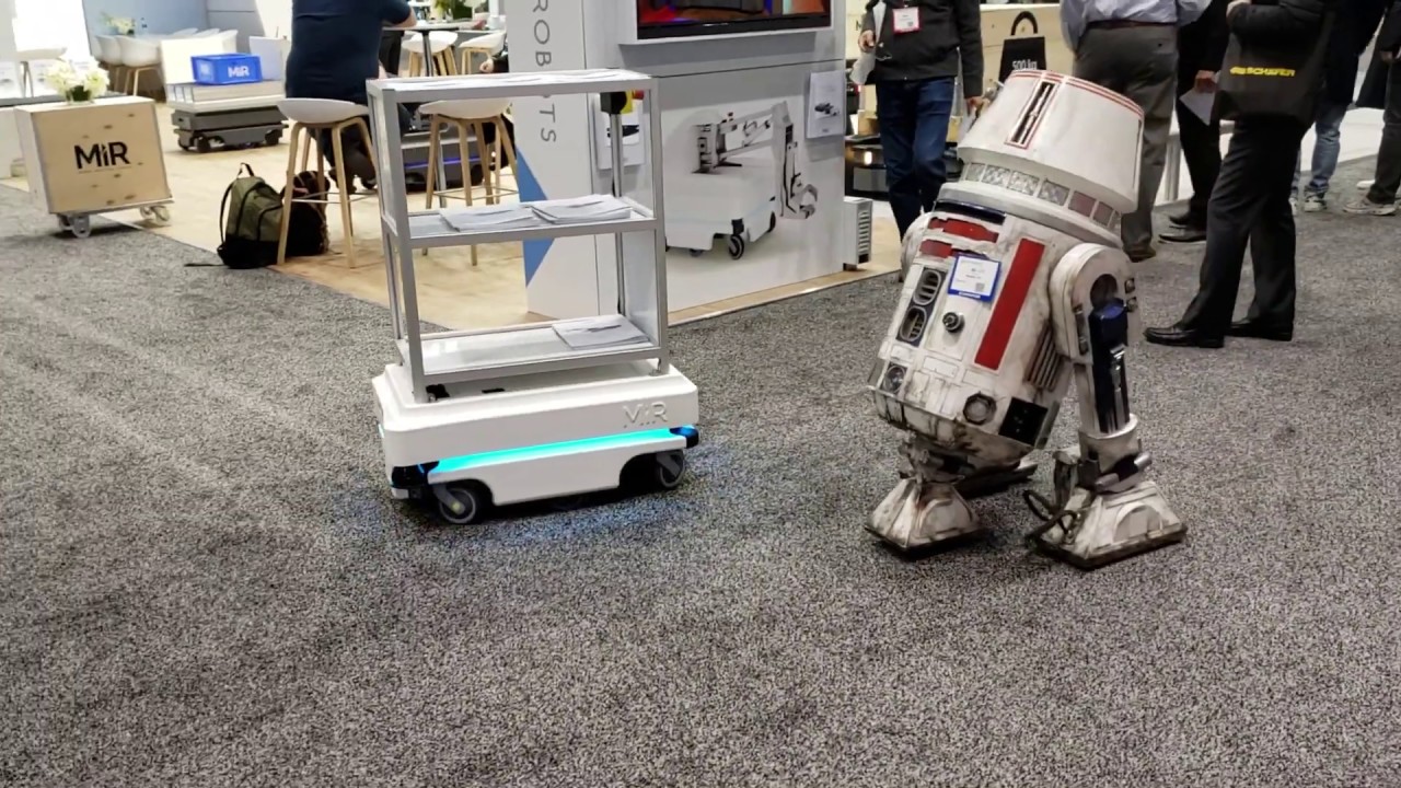 Star Wars R5-D4 and MiR autonomous mobile robot
