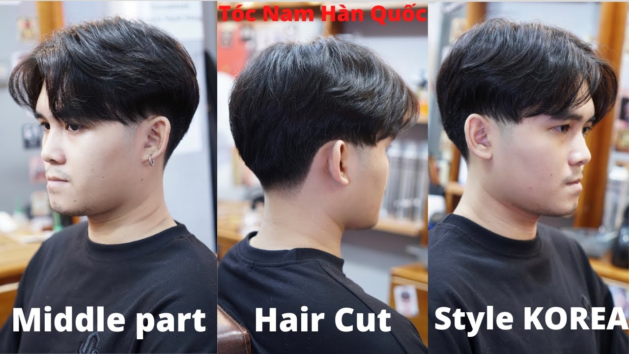 MIDDLE PART _ Kiểu Tóc 2 Mái Đẹp Nhất | Chia Sẻ Kĩ Thuật CẮT + UỐN Chi Tiết | Ng . Tuấn Barber 17