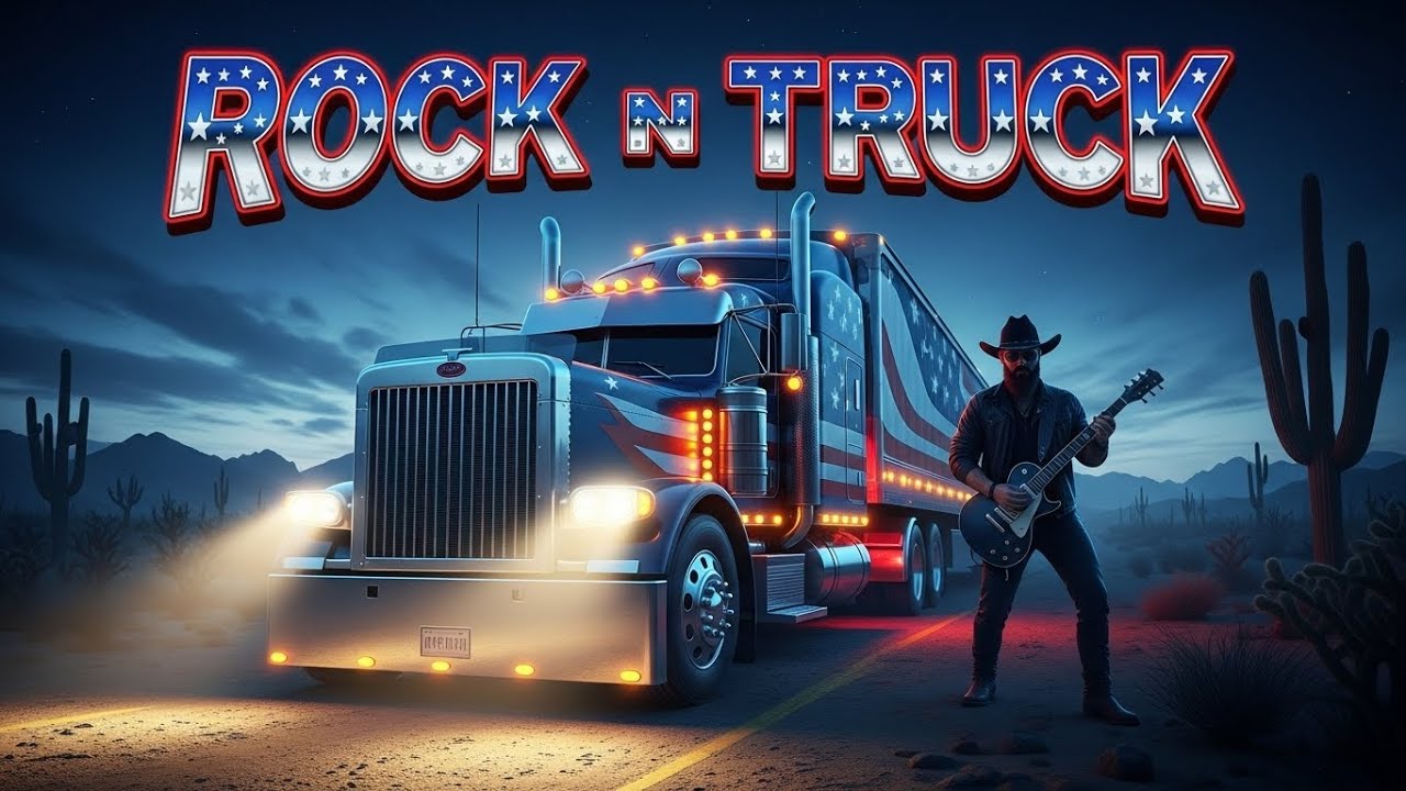 American Trucker Night Mix 🇺🇸 Rock N Roll Country for Dark Highways
