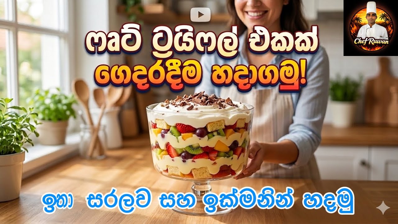 How to make fruit raiple ගෙදරදි ලේසියෙන්ම ෆෘට් ට්‍රයිපල් එකක් හදා ගන්න පහසුම ක්‍රමය