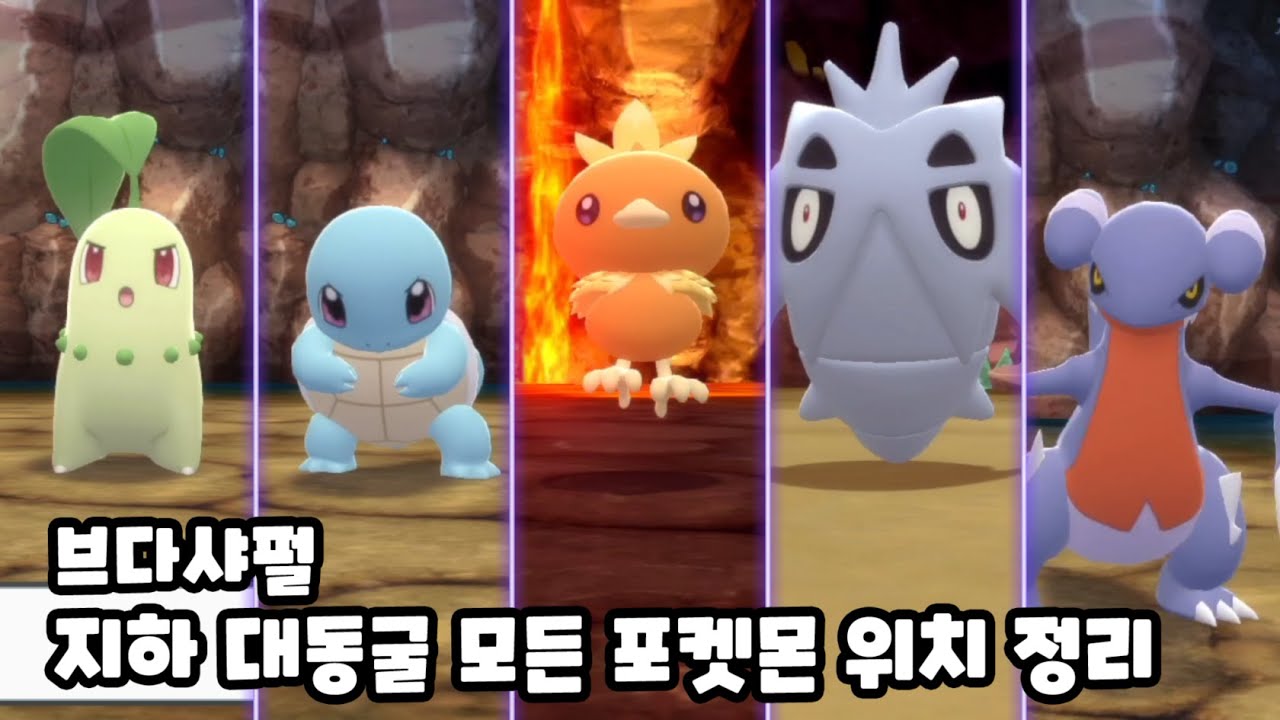 [브다샤펄] 지하 대동굴 모든 포켓몬 위치 정리 브릴리언트 다이아몬드 / 샤이닝 펄