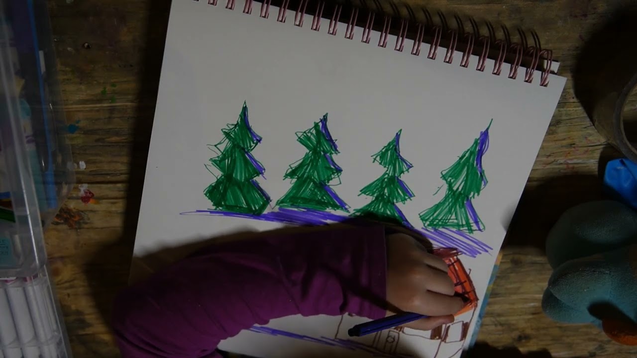 Drawing a Winter Scape Land!