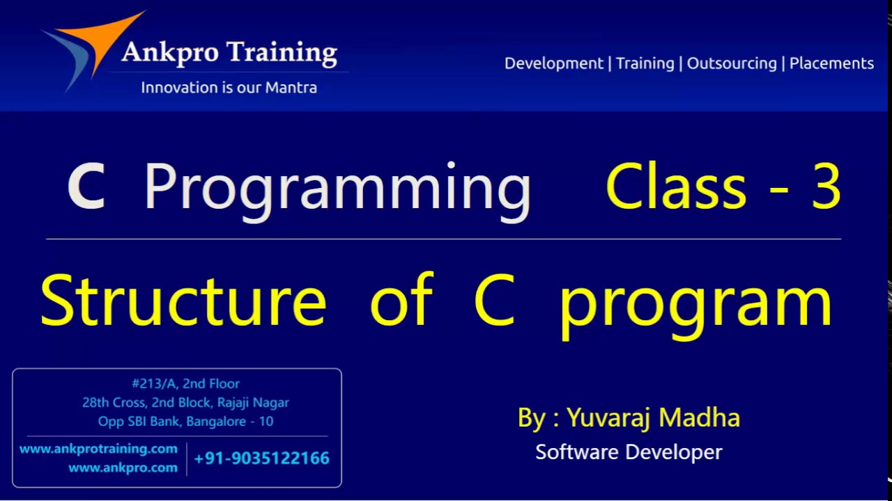C language - Class 3 : Structure of a C program | printf, scanf, main, clrscr and comments in c