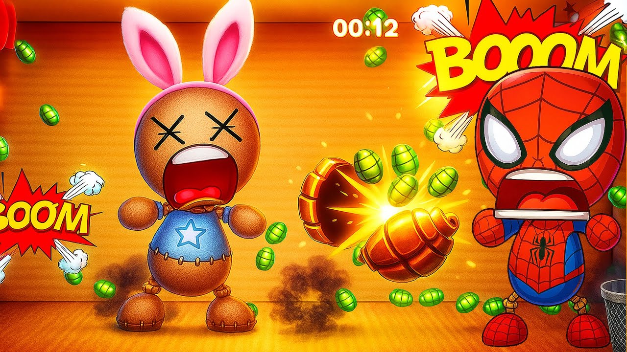 Кластерная бомба против приятеля-паука — Kick The Buddy