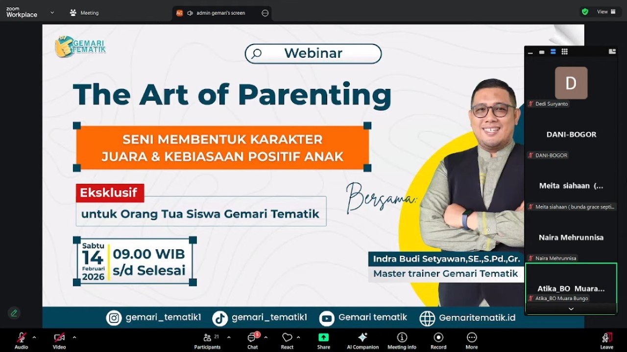 Webinar Parenting Gemari Tematik Indonesia