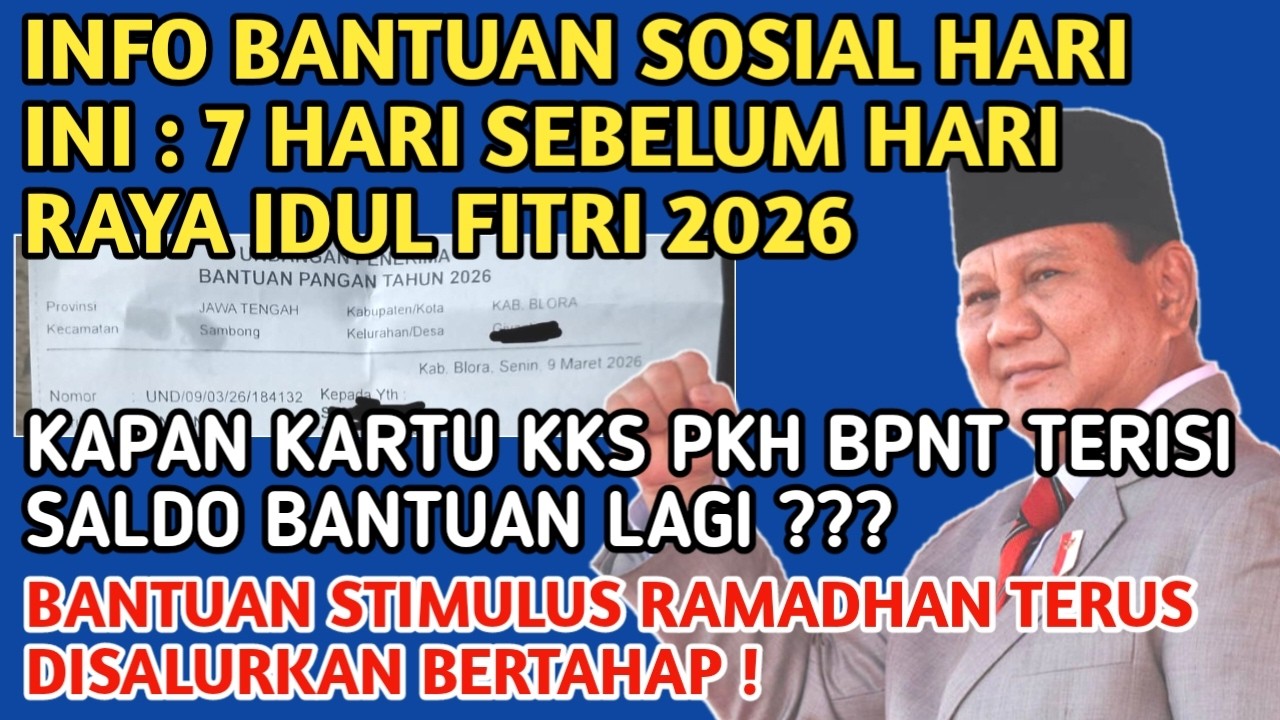 INFO BANTUAN SOSIAL HARI INI : 7 HARI SEBELUM HARI RAYA 2026, BANTUAN TAMBAHAN TERUS DICAIRKAN❗️