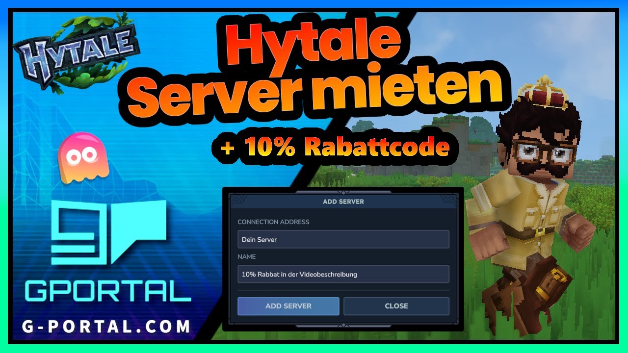 Hytale Server bei GPORTAL Mieten & Einstellen + 10% Rabattcode - Einfache Multiplayer Anleitung
