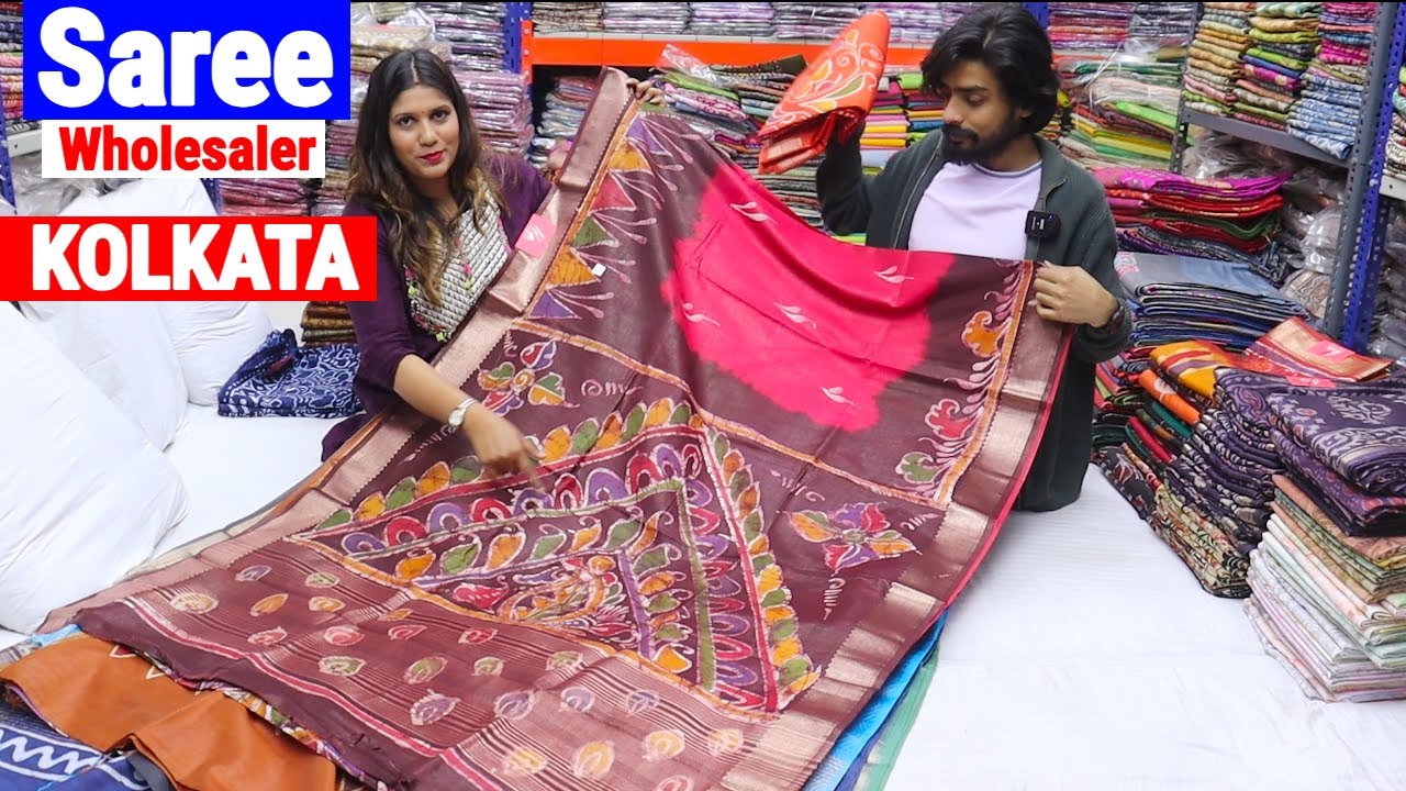 Block Batik Saree/ Modal/ Sahi dabu & Bagru Print/ Maheshwari silk saree Wholesaler Kolkata Mg Road