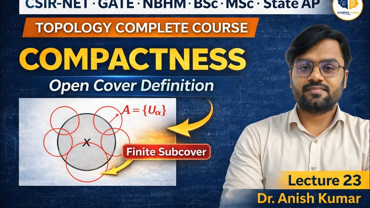 Lecture-23 || Topology complete course|| Compactness || Open cover definition